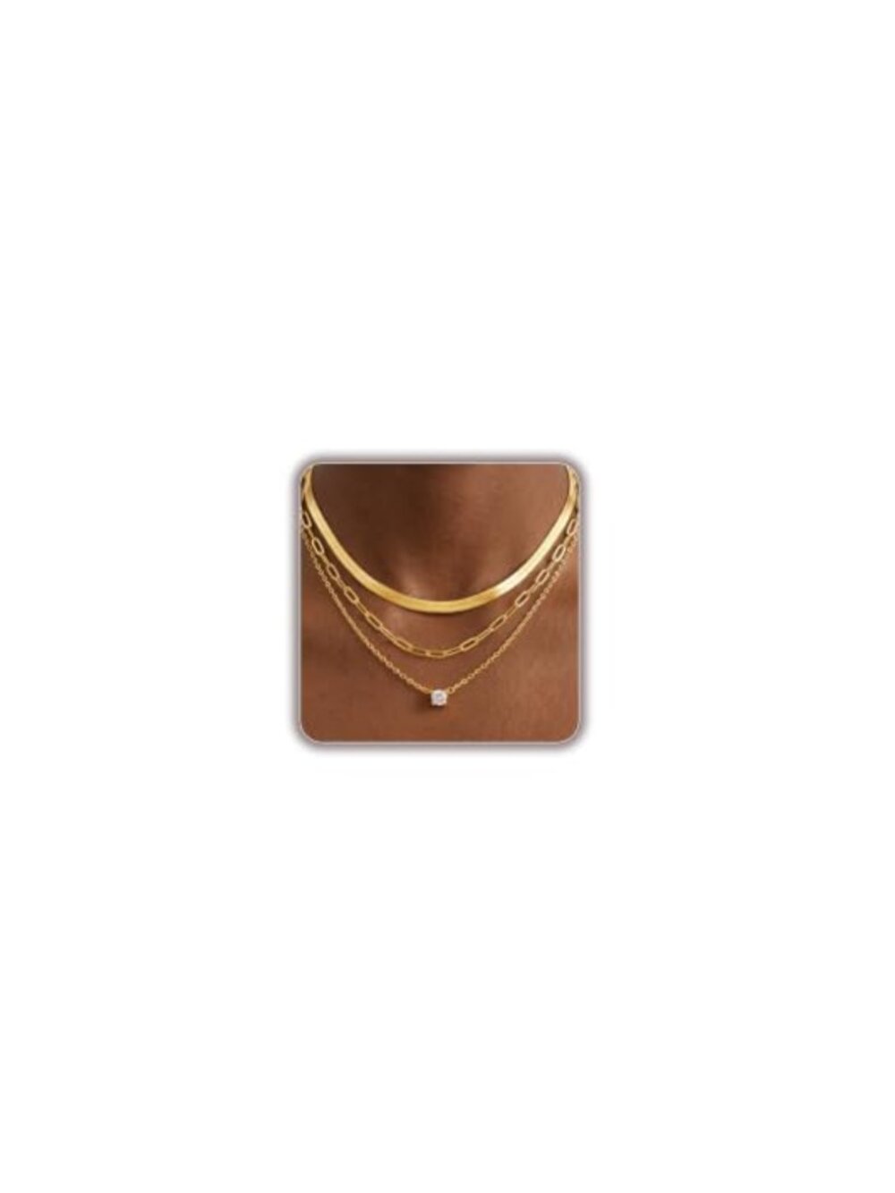 14K Gold Plated Layered Necklaces for Women, Dainty Gold Chain Necklace Set,